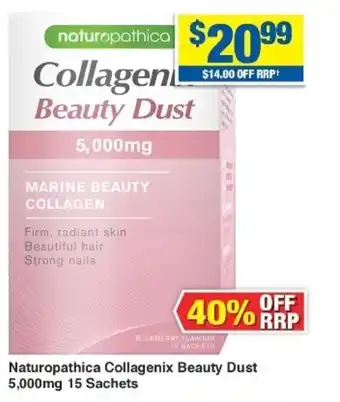 My Chemist Naturopathica Collagenix Beauty Dust 5,000mg 15 Sachets offer