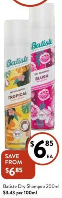 Foodworks Batiste Dry Shampoo 200ml offer