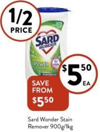 Foodworks Sard Wonder Stain Remover 900g/1kg offer