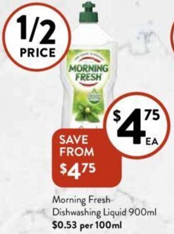 Foodworks Morning Fresh Dishwashing Liquid 900ml offer