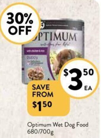 Foodworks Optimum Wet Dog Food 680/700g offer