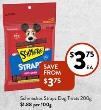 Foodworks Schmackos Strapz Dog Treats 200g offer