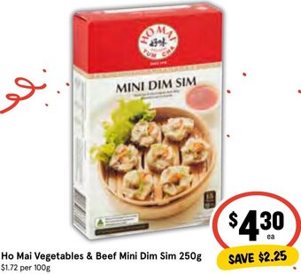 IGA Ho Mai Vegetables & Beef Mini Dim Sim 250g offer