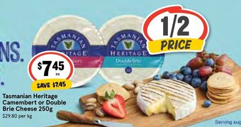 IGA Tasmanian Heritage Camembert or Double Brie Cheese 250g offer