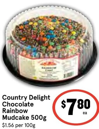 IGA Country Delight Chocolate Rainbow Mudcake 500g offer