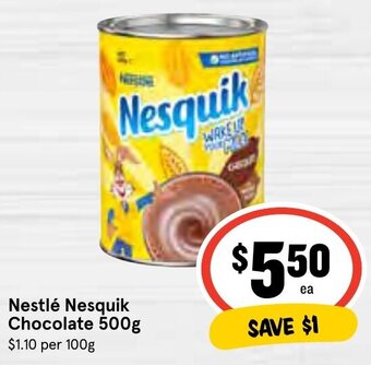 IGA Nestlé Nesquik Chocolate 500g offer