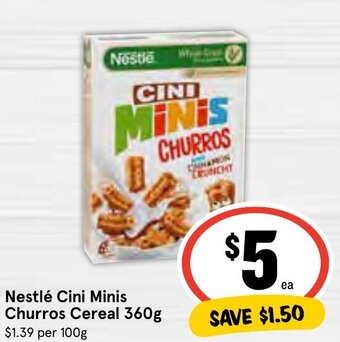 IGA Nestlé Cini Minis Churros Cereal 360g offer