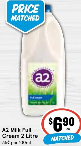 IGA A2 Milk Full Cream 2 Litre offer