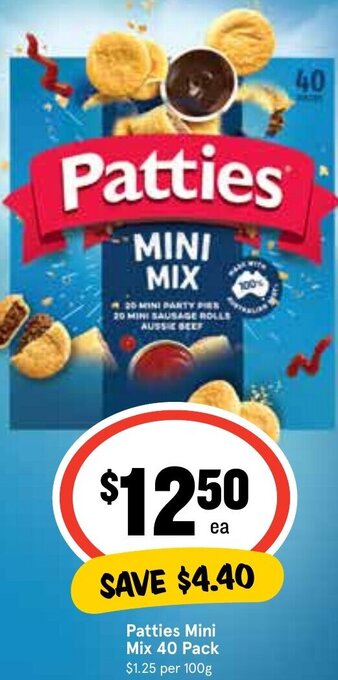 IGA Patties Mini Mix 40 Pack offer