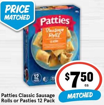IGA Patties Classic Sausage Rolls or Pasties 12 Pack offer