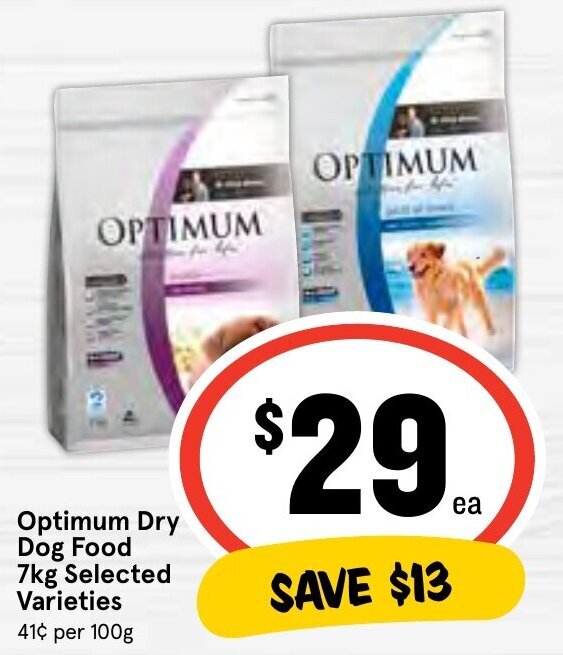 Optimum Dry Dog Food 7kg Selected Varieties offer at IGA
