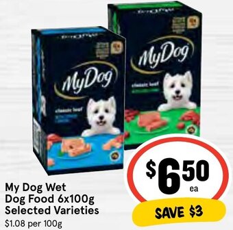 IGA My Dog Wet Dog Food 6x100g Selected Varieties offer
