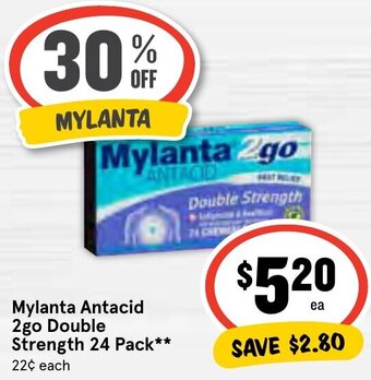 IGA Mylanta Antacid 2go Double Strength 24 Pack offer