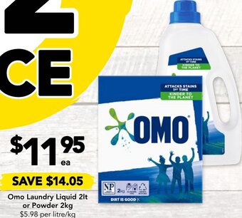 Drakes Omo Laundry Liquid 2lt or Powder 2kg offer