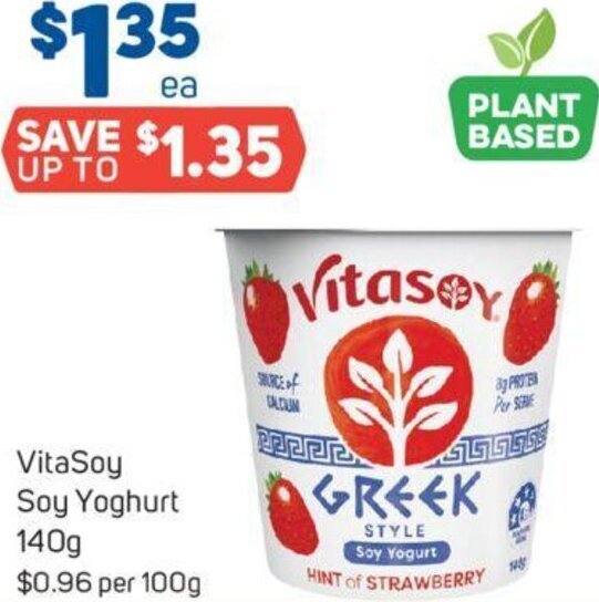 VitaSoy Soy Yoghurt 140g offer at Foodland