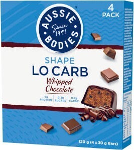 Coles Aussie Bodies Lo Carb Bar 4 Pack 120g offer