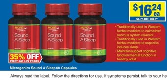 My Chemist Microgenics Sound A Sleep 60 Capsules offer