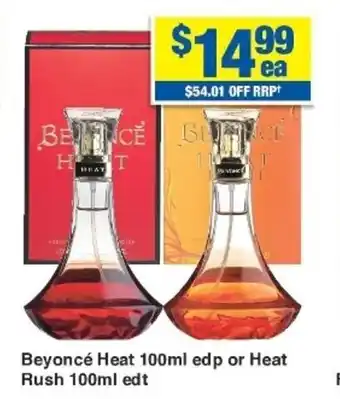 My Chemist Beyoncé Heat 100ml edp or Heat Rush 100ml edt offer