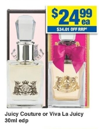 My Chemist Juicy Couture or Viva La Juicy 30ml edp offer