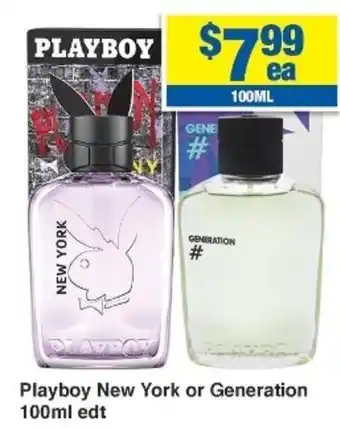 My Chemist Playboy New York or Generation 100ml edt offer