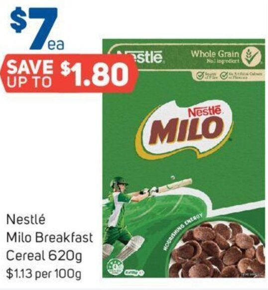 Nestlé Milo Breakfast Cereal 620g offer at Foodland
