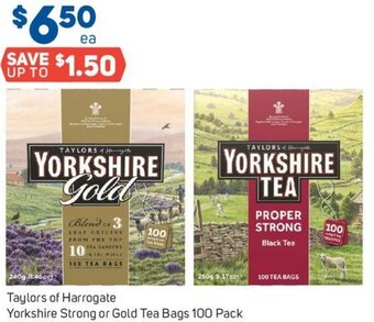 Taylors of Harrogate Yorkshire Strong or Gold Tea Bags 100 Pack