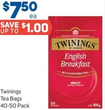 Foodland Twinings Tea Bags 40-50 Pack offer