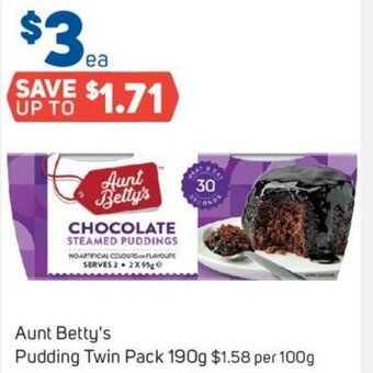 Foodland Aunt Betty's Pudding Twin Pack 190g offer