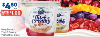 Foodland Dairy Farmers Thick & Creamy Yoghurt 550-600g offer