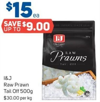 Foodland I&J Raw Prawn Tail Off 500g offer