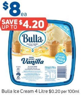 Foodland Bulla Ice Cream 4 Litre offer