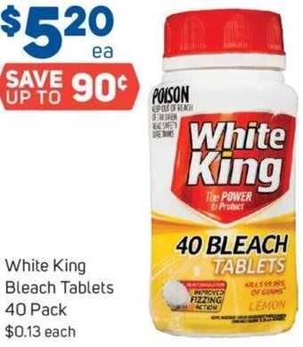 Foodland White King Bleach Tablets 40 Pack offer
