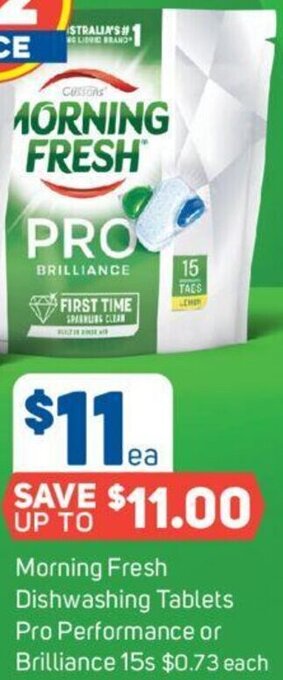 Foodland Morning Fresh Dishwashing Tablets Pro Performance or Brilliance 15s offer
