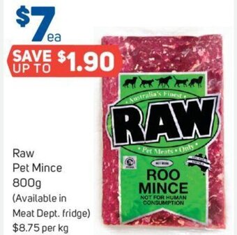 Foodland Raw Pet Mince 800g offer