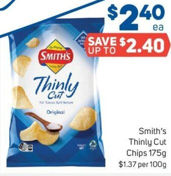 Foodland Smith's Thinly Cut Chips 175g offer