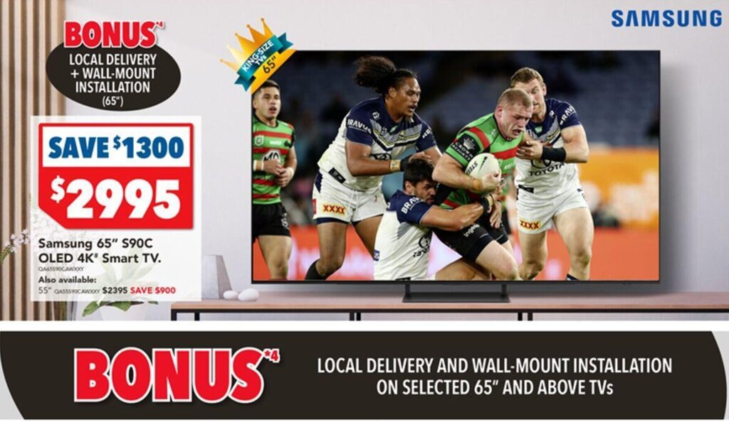 Samsung 65" 90C OLED 4K Smart TV. offer at Harvey Norman