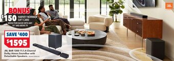 Harvey Norman JBL BAR 1300 11.1.4-Channel Dolby Atmos Soundbar with Detachable Speakers offer