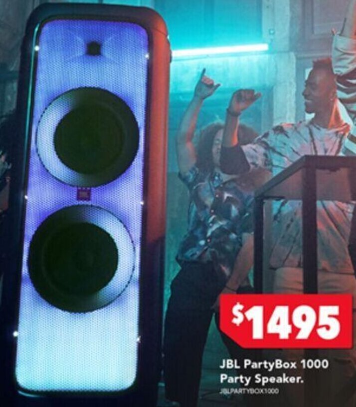JBL PartyBox 1000 Party Speaker offer at Harvey Norman
