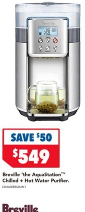 Harvey Norman Breville 'the AquaStation Chilled + Hot Water Purifier. offer
