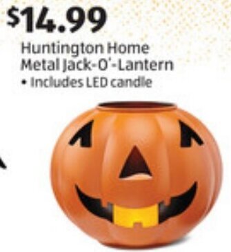 ALDI Metal Jack-O-Lantern Huntington Home offer