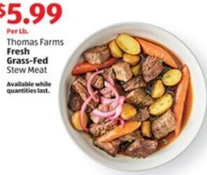 ALDI Thomas Farms Fresh Grass-Fed Stew Meat offer
