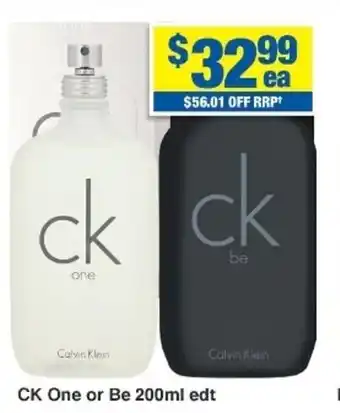 My Chemist CK One or Be 200ml edt offer