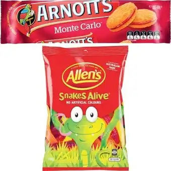 Coles Allenu2019s Medium Bag 150g-200g or Arnottu2019s Creams, Choc Ripple or Plain Teddy Bear Biscuits 200g-250g offer