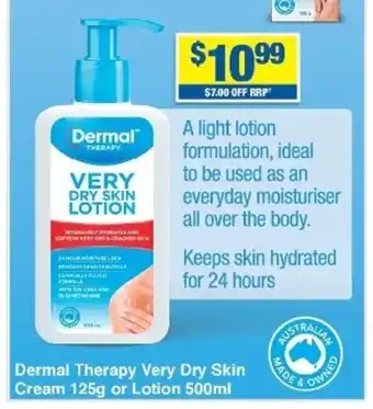 Dermal Theraphy Very Dry Skin Cream 125g or Lotion 500ml