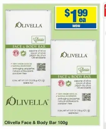 My Chemist Olivella Face & Body Bar 100g offer