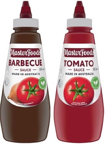 IGA Masterfoods squeezy sauce 475‑500ml selected varieties offer