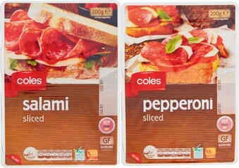 Coles Coles Sliced Salami or Pepperoni 200g offer