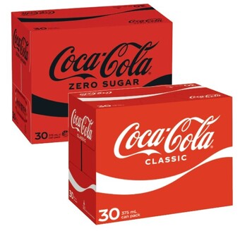 Coles Coca-cola soft drink 30x375ml offer