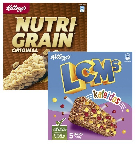 Kellogg's lcms or nutri grain bars 5 pack 100g110g offer at Coles