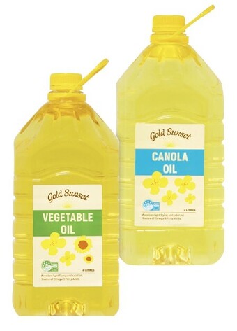Coles Gold sunset canola or vegetable oil 4 litre offer